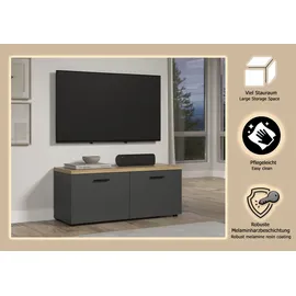 Home Affaire Bajo TV-Lowboard 120 x 50 x 40 cm Grau/Eiche Holzwerkstoff