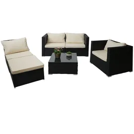 Mendler Brescia Lounge-Set schwarz/creme