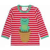 Toby Tiger Langarmshirt Langarmshirt mit Frosch Applikation rot 86