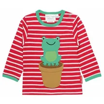 Toby Tiger Langarmshirt Langarmshirt mit Frosch Applikation rot 86