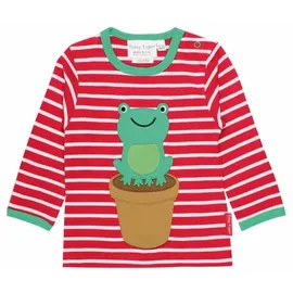Toby Tiger Langarmshirt Langarmshirt mit Frosch Applikation rot 86