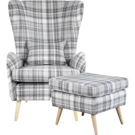 Home Affaire Polstergarnitur Charles Polyester 78 x 118 x 152 cm Grau