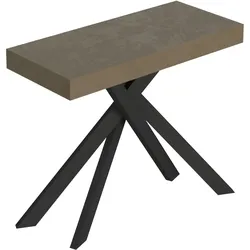Ausziehbare Konsole 90x40/196 cm Saki Kleine taubengraue anthrazitfarbene Beine
