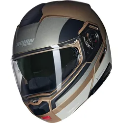 Nolan N90-3 06 Roboto N-Com Klapphelm, schwarz-braun-beige, Größe M für Männer