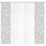 VISION S Schiebegardine OPHELIA (4 St), Paneelwagen, halbtransparent, Schiebevorhang,Bambusoptik,Digitaldruck,SET grau