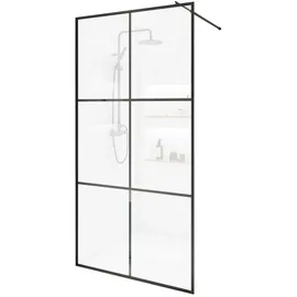 Home Deluxe BAKI Walk-In-Dusche 90 x 200 cm Schwarz Klarglas