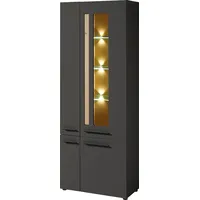Innostyle Standvitrine »Loft Two«, mit Soft-Close-Funktion, inkl. Beleuchtung grau