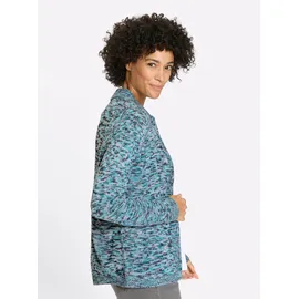 Classic Basics Strickjacke in Türkis-Himmelblau-Meliert 56