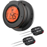 Fuhjythy Kabelloser Digitaler Bluetooth-Smart-Grill/Kabelloses Grill-Fleischthermometer für Fleisch- und Lebensmittelgrill, Holzkohlegrill und Ofen
