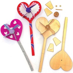 Herz Windrad-Set  (pro Set 4) Basteln mit Holz