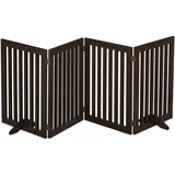 Relaxdays Absperrgitter, freistehendes Schutzgitter, HxB: 70 x 206 cm, mit Füßen, Hunde, Kindergitter klappbar, braun
