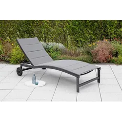 Sonnenliege San Marino Metall/ Textil verstellbar mit Räder