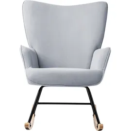Beliani Schaukelsessel ARSET Cord 70 x 100 x 80 cm Hellblau