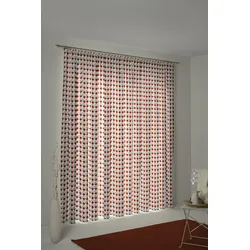Vorhang ADAM "Circles" Gr. 1, orange (natur, orange, hellgrau), B:145cm H:145cm, Jacquard, Baumwolle (Bio-Baumwolle), Gardinen, nachhaltig