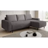 m-punkt Eckcouch Cord 2-Sitzer Grau