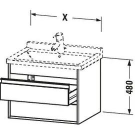 Duravit Ketho 80x45,5cm, Tau, 2 Schubk., wandhängend
