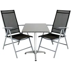 Mojawo Bistrogarnitur 3-teilig Aluminium - Textilen / Anthrazit