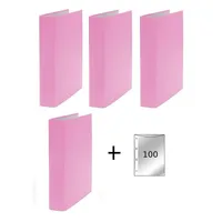 Livepac Office Ringbuch DIN A5, 2-Ring, pink, 4 Stück