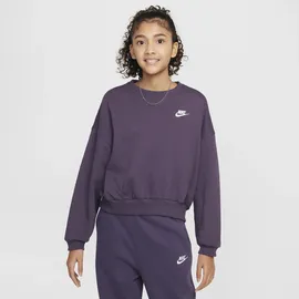 Nike Sportswear Club Fleece-Sweatshirt mit Rundhalsausschnitt und kastiger Passform Mädchen - Lila, M