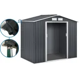 Gerätehaus Aus Metall - "vegas" - 2,7 M2 Mit Dachrinne - Grau