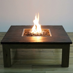 Elementi Gasfeuerstelle "Colima" aus Weidenholz & Schiefer,,