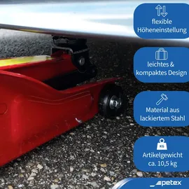 PETEX Rangierwagenheber Stahl 2t 85mm - 330mm rot