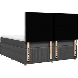 vidaXL Boxspringbett 180 x 200 cm Dunkelgrau