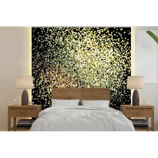 MuchoWow Fototapete Luxus - Glitzer - Gold - Design - Schwarz, Matt, bedruckt, (5 St), Vinyl Tapete für Wohnzimmer oder Schlafzimmer, Wandtapete, 240x240 cm bunt 2.4 m x 2 m