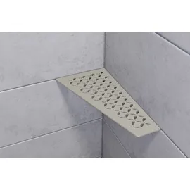 Schlüter Systems Schluter Systems Quadrilat Eckregal-E – Kurven-Design – gebürsteter Edelstahl (SES3D6EB) – Kerdi-Line Duschzubehör