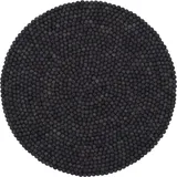 myfelt Hugo Filzkugelteppich rund Ø 140 cm Schwarz