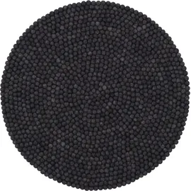 myfelt Hugo Filzkugelteppich rund Ø 140 cm Schwarz