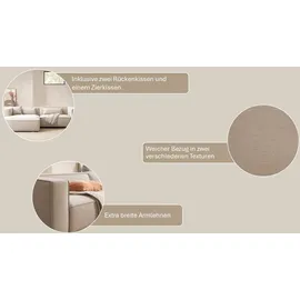 LeGer Home by Lena Gercke Ecksofa »PIARA mit Kedernaht, Cord, Leinenoptik o. Strukturstoff, Couch, L-Form« wahlweise Ottomane rechts/links, schwarze Füße, bequemer Sitzkomfort