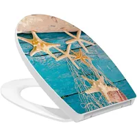 Primaster WC-Sitz mit Absenkautomatik Seesterne Weiß