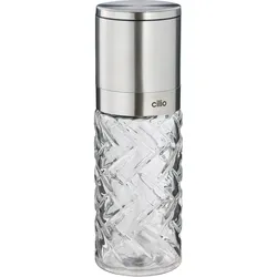 CILIO Salzmühle / Pfeffermühle CRISTALLO 16 cm Glas / Edelstahl