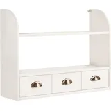 Home Affaire Hängeregal Oslo, 75 cm breit, aus massiver Kiefer, 1 breite Schublade, Metallgriffe weiß