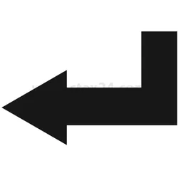 BSRR1173 Georg Schlegel Bezeichnungsschild Grafik-Symbol Angewinkelter Pfeil nach unten und nach links/Eingabetaste weiß - 1 Stück