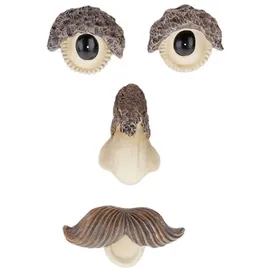 Relaxdays Gartenfigur Baumgesicht 4-teilig Braun/Schwarz