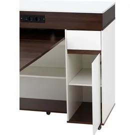 stilvora Esstisch 120 x 76 x 80 cm weiß/Walnuss