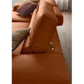 W.Schillig Ecksofa »piedroo, Designsofa mit tollem Sitzkomfort, bequem und elegant, L-Form«, Kopfteilverstellung, wahlweise mit Sitztiefenverstellung, Breite 343cm braun