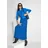Madeleine Maxirock Damen Plisseerock Blau 34