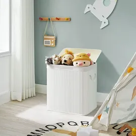 Songmics Wäschekorb mit Deckel 150L weiß