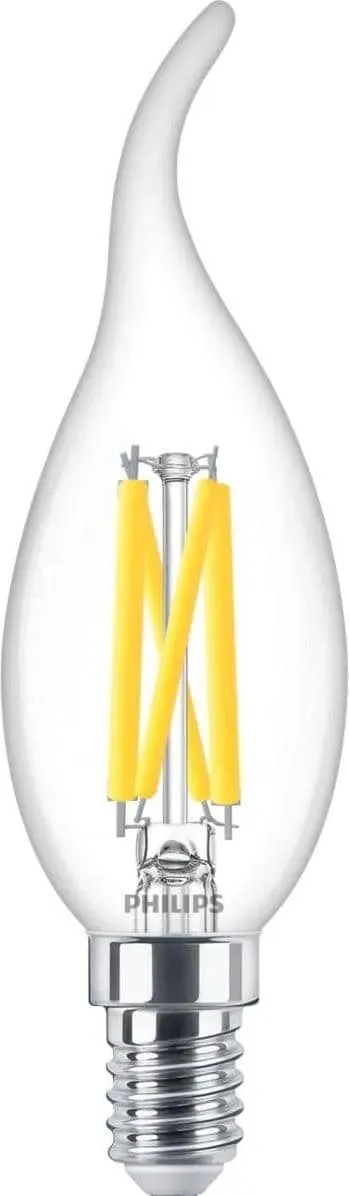 Philips Professional, Leuchtmittel, MST LEDcandle 3,4-40W/927 E14 klar Kerze 470lm DIMTONE windst. D,4kWh/1000 (E14, 3.40 W, 470 lm, 1 x, D)