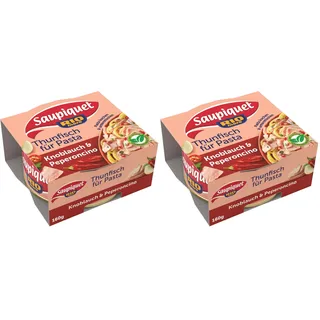 Saupiquet Rio Mare Thunfisch für Pasta Knoblauch & Peperoncino, Pasta kochen - mit Thunfisch vermischen - Genießen, 160g (Packung mit 2)