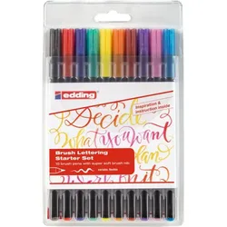 EDDING 1340 - Pinselstift - gemischte Farben - wasserbasierte Tinte (Packung mit
