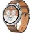 46 mm Silber Lederarmband Braun