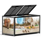 LuxusKollektion Kleintierkäfig Hamsterkäfig Metall Stapelbar 100L 50W 52H 100L x 50W x 52H CM Schwarz