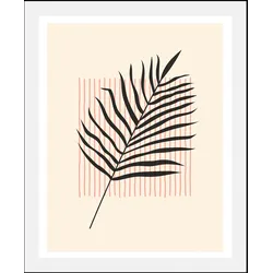 Bild QUEENCE "Leaf", schwarz (farbe rahmen: schwarz, farbe bild(er): schwarz), B:50cm H:70cm, Acrylglas, Papier, Holz, Bilder, gerahmt