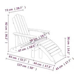vidaXL Adirondack-Gartenstühle mit Hocker & Tisch HDPE Weiß