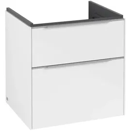 Villeroy & Boch Waschbeckenunterschrank Subway 3.0 2 Auszüge 57,2 x 57,9 x 47,8 cm Brilliant White / Aluminium glänzend
