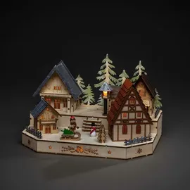 Konstsmide Weihnachtsdorf Holzsilhouette Schneemann 20 x 20 x 20 cm